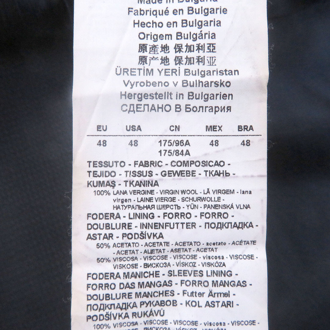 Great EMPORIO ARMANI suit Black Tag M LINE Single Navy Virgin wool mens 48