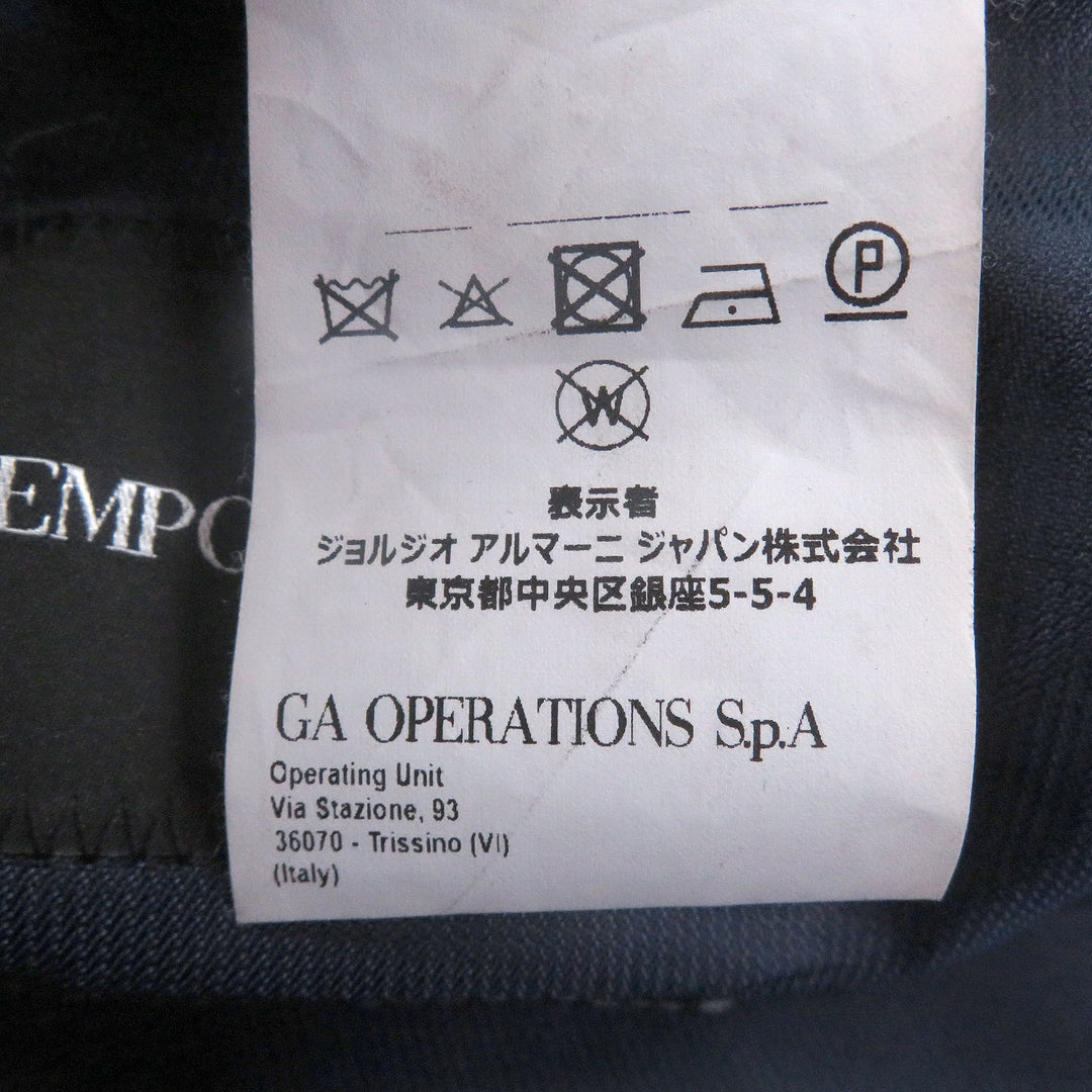Great EMPORIO ARMANI suit Black Tag M LINE Single Navy Virgin wool mens 48
