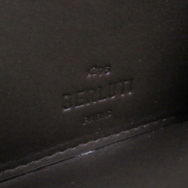 Great BERLUTI Purse Calligraphy Scritto Zip Around Brown