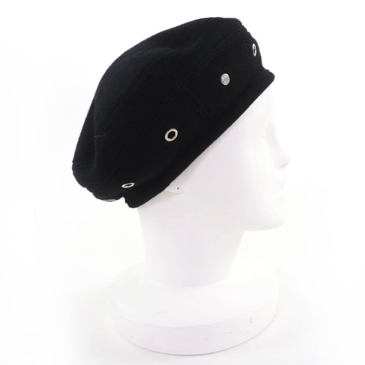 Great HERMES beret Saint Honoré Serie Metal black cashmere Women 57