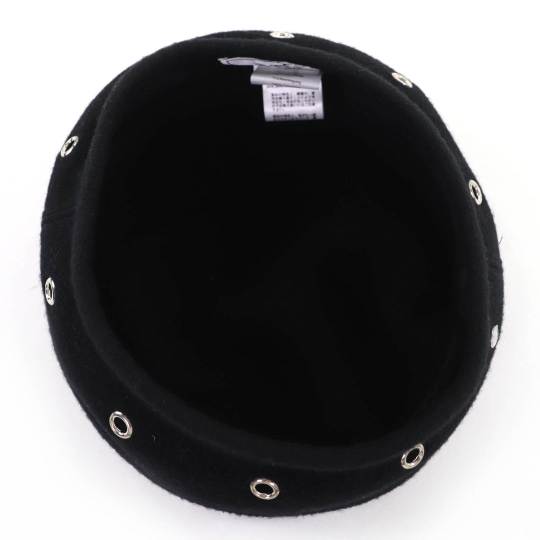 Great HERMES beret Saint Honoré Serie Metal black cashmere Women 57