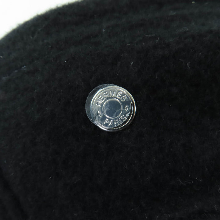 Great HERMES beret Saint Honoré Serie Metal black cashmere Women 57
