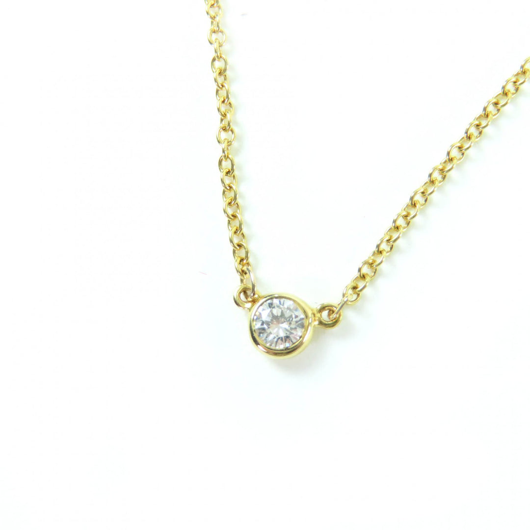 Great TIFFANY&Co. by the Yard Single Diamond Pendant Diamond 0.05ct K18/750(YG)