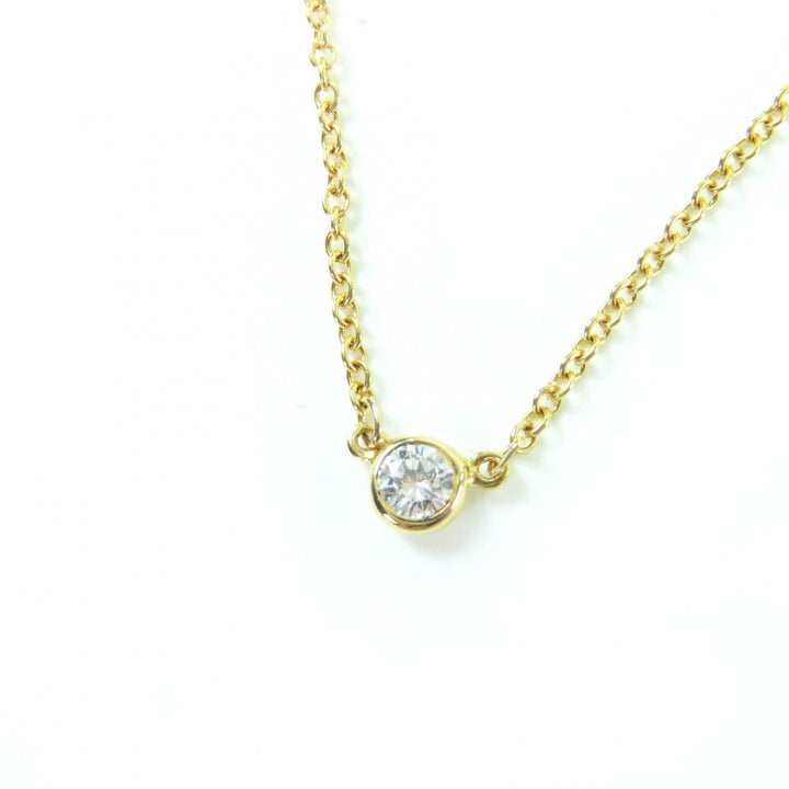 Great TIFFANY&Co. by the Yard Single Diamond Pendant Diamond 0.05ct K18/750(YG)