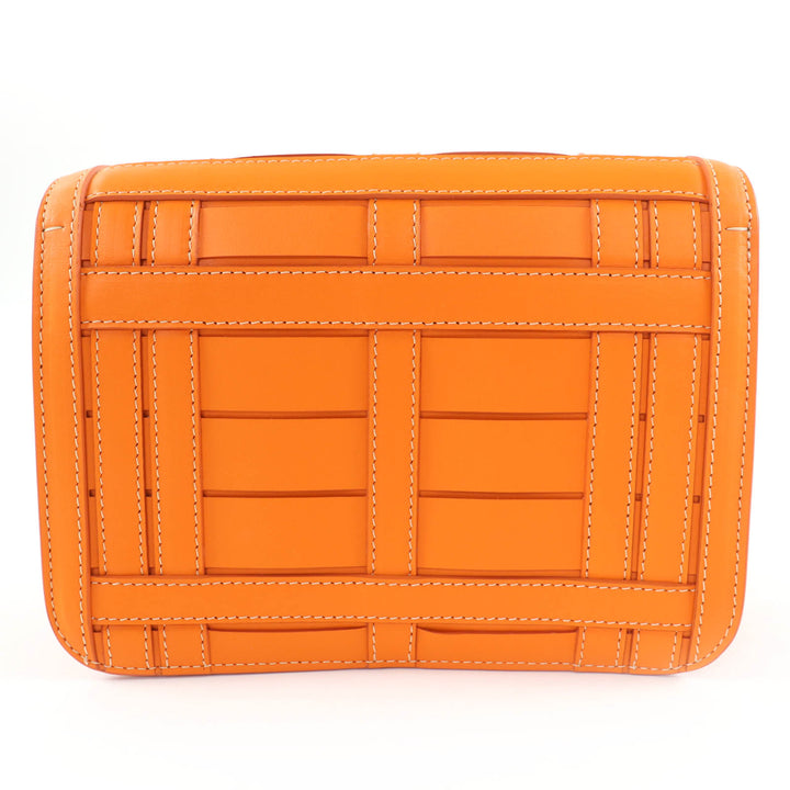 Excellent BURBERRY Shoulder Bag TBMetal 2WAY Leather Clutch Bag Orange leather