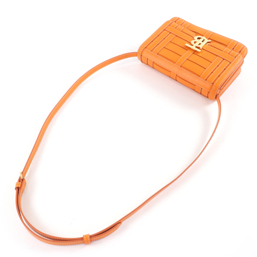 Excellent BURBERRY Shoulder Bag TBMetal 2WAY Leather Clutch Bag Orange leather