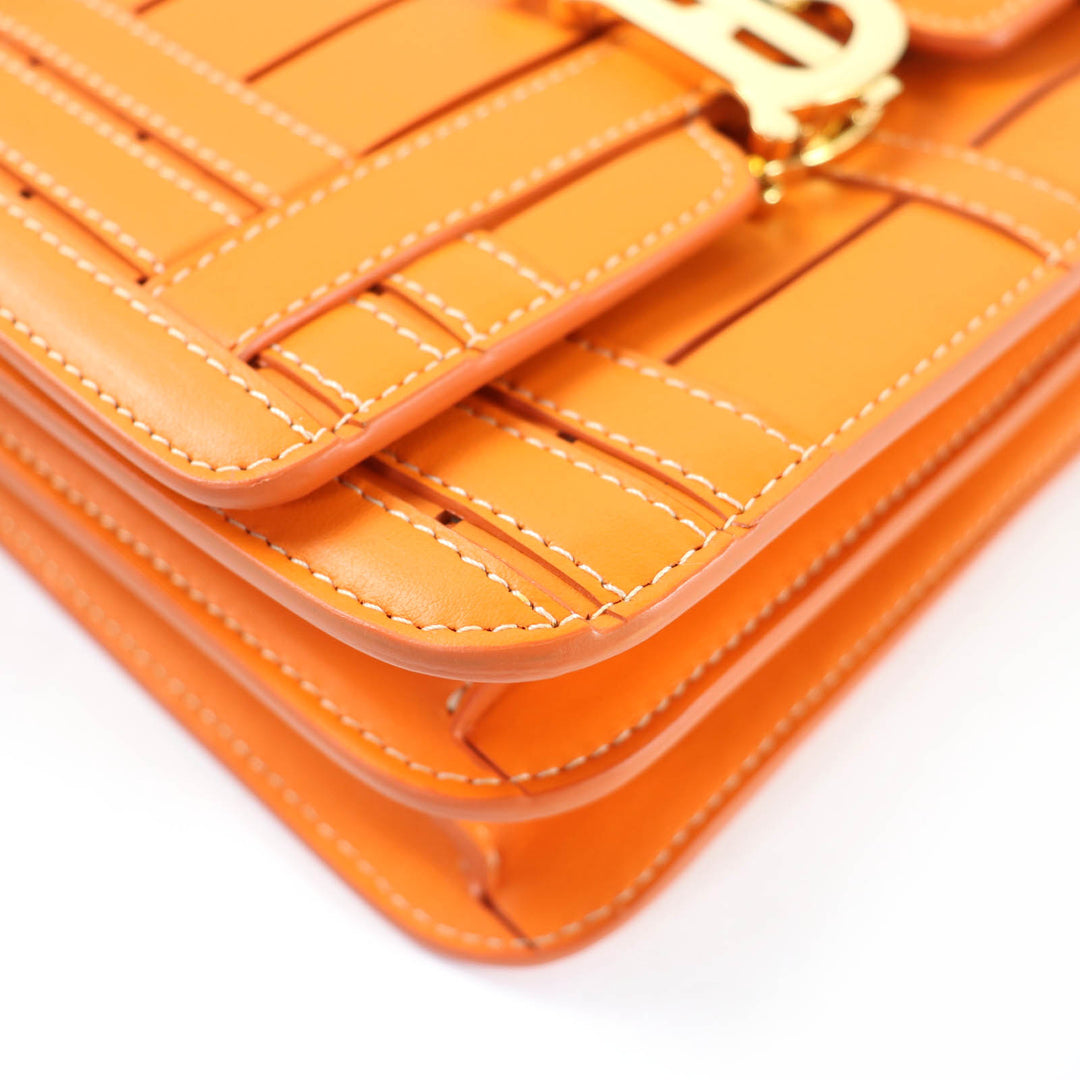 Excellent BURBERRY Shoulder Bag TBMetal 2WAY Leather Clutch Bag Orange leather