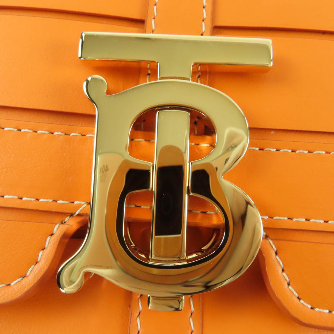 Excellent BURBERRY Shoulder Bag TBMetal 2WAY Leather Clutch Bag Orange leather