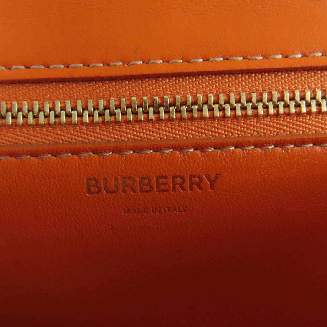 Excellent BURBERRY Shoulder Bag TBMetal 2WAY Leather Clutch Bag Orange leather