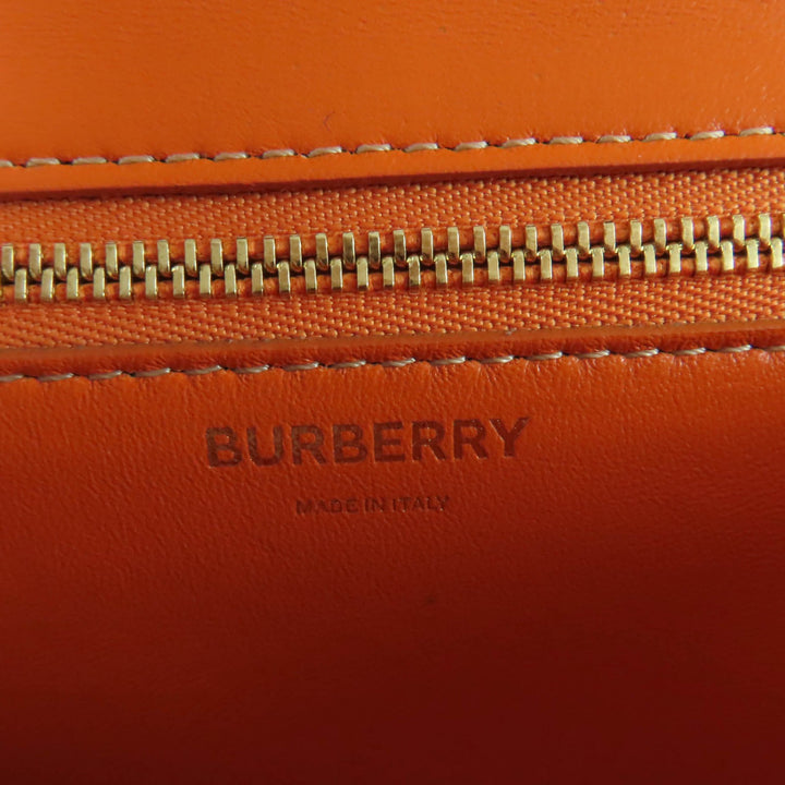 Excellent BURBERRY Shoulder Bag TBMetal 2WAY Leather Clutch Bag Orange leather