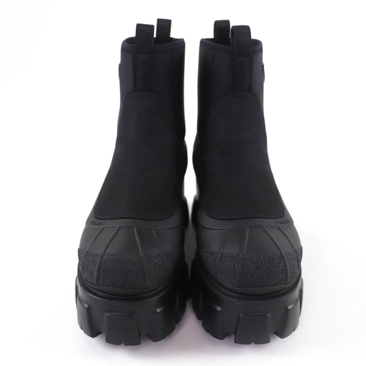 Pristine PRADA Monolith Re-Nylon Triangle logo gabardine boots black 36.5 1T933M