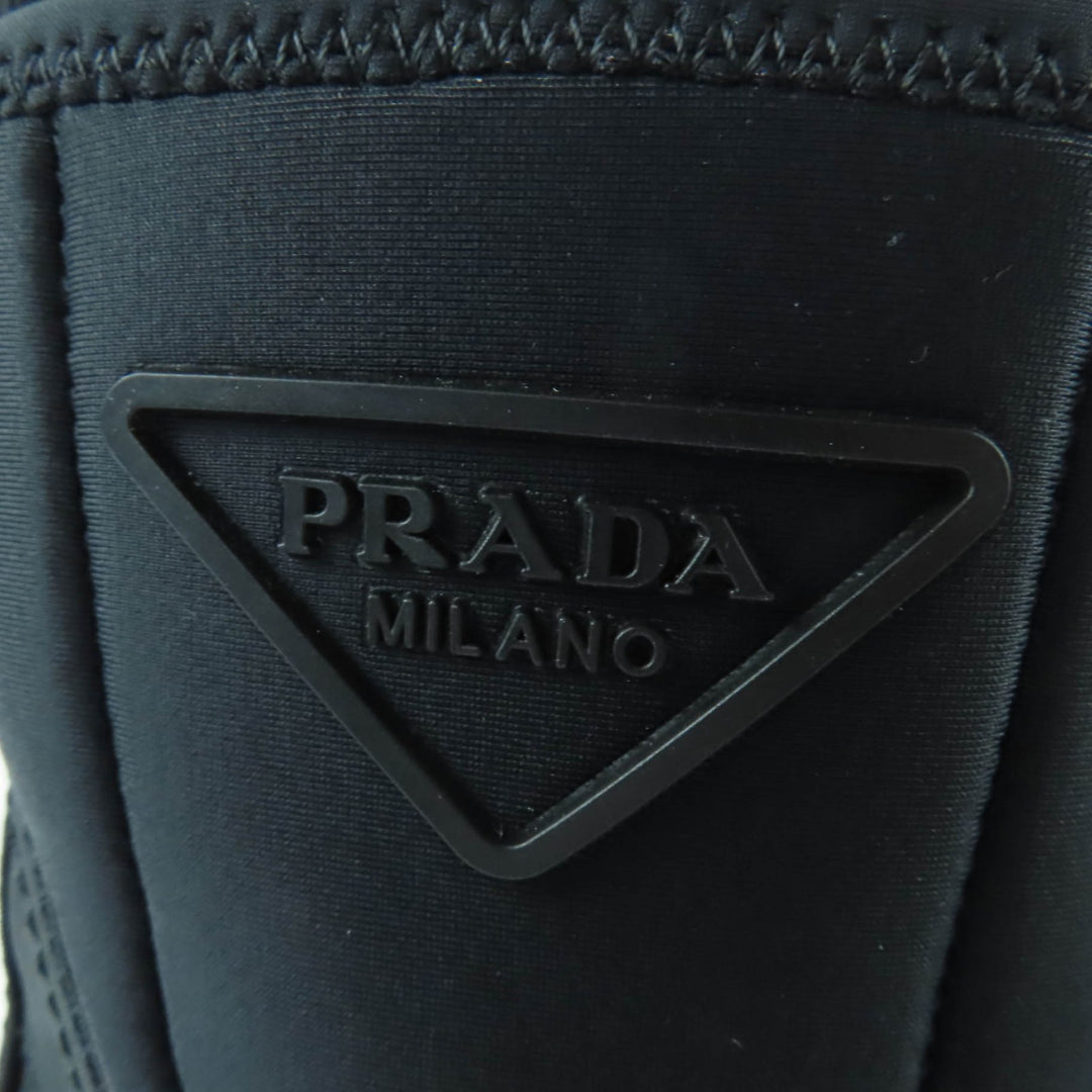 Pristine PRADA Monolith Re-Nylon Triangle logo gabardine boots black 36.5 1T933M
