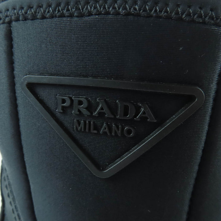 Pristine PRADA Monolith Re-Nylon Triangle logo gabardine boots black 36.5 1T933M