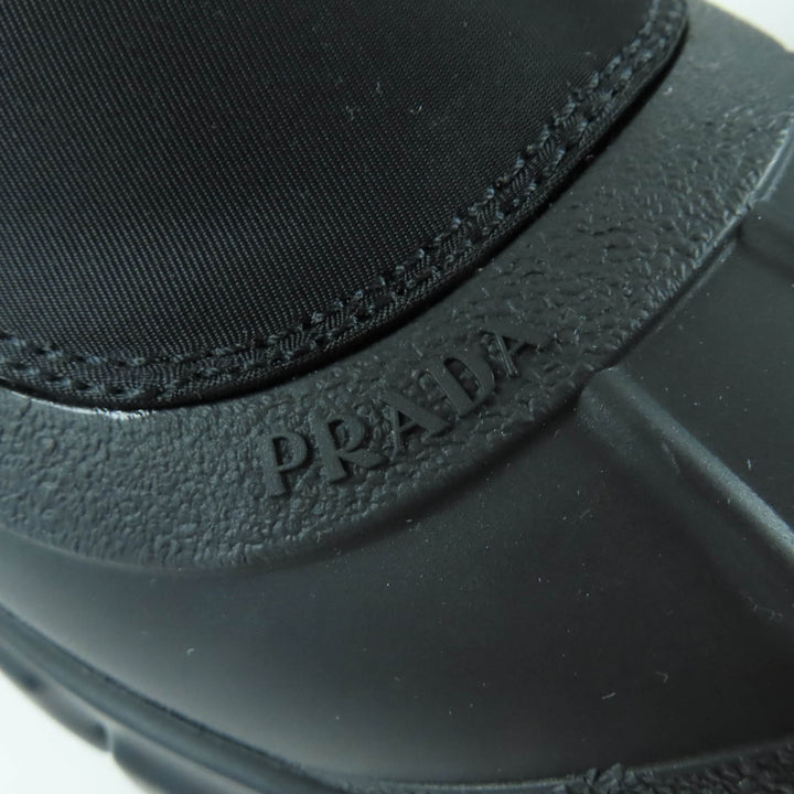 Pristine PRADA Monolith Re-Nylon Triangle logo gabardine boots black 36.5 1T933M