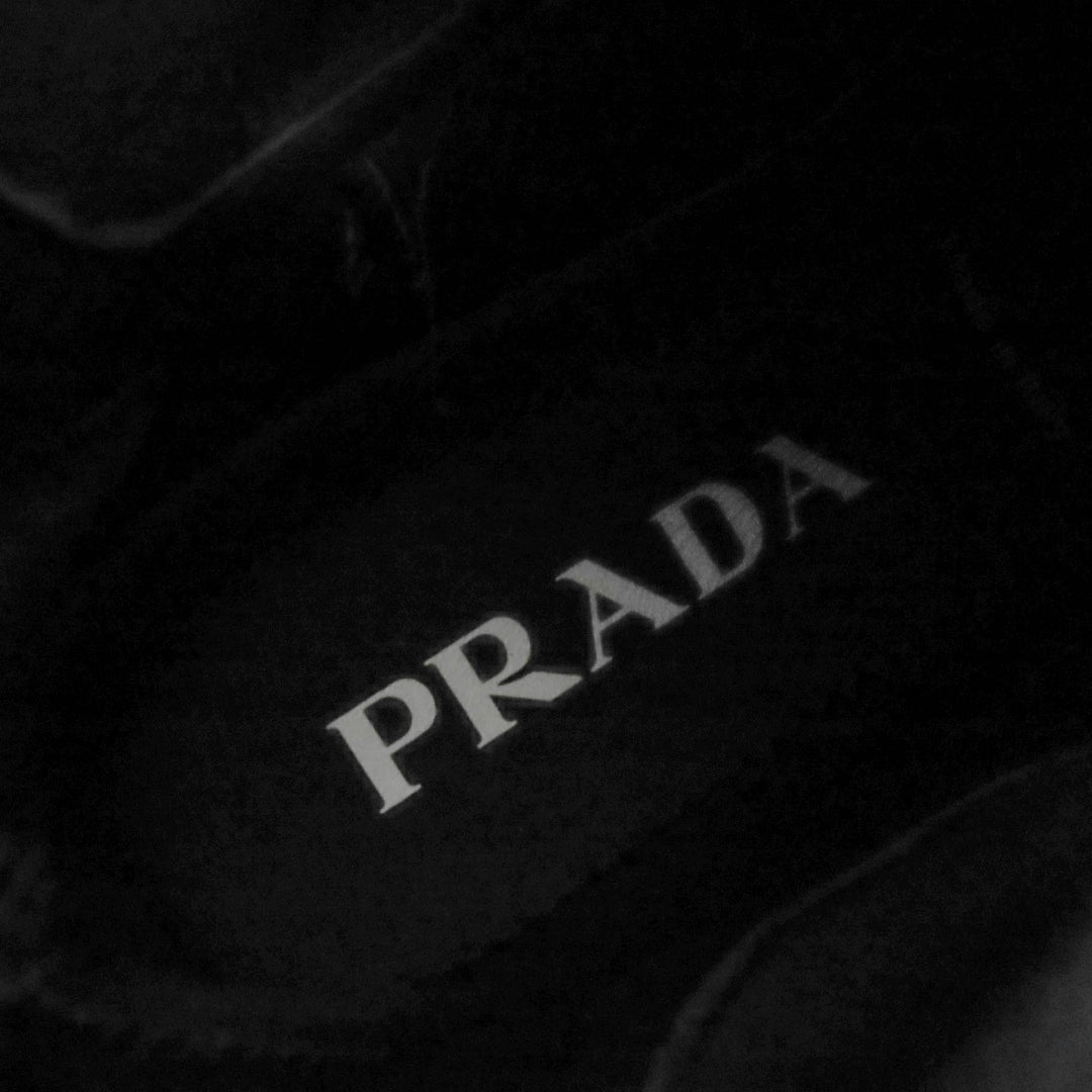 Pristine PRADA Monolith Re-Nylon Triangle logo gabardine boots black 36.5 1T933M