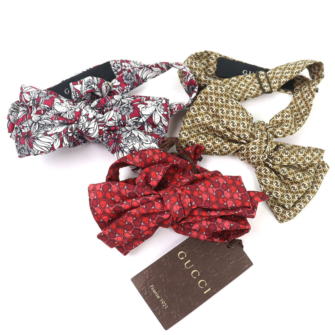 Excellent GUCCI design stole and Butterfly tie, total of 4 pieces silk