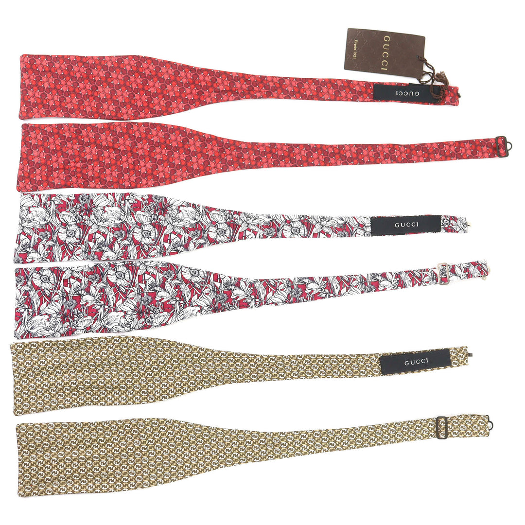 Excellent GUCCI design stole and Butterfly tie, total of 4 pieces silk