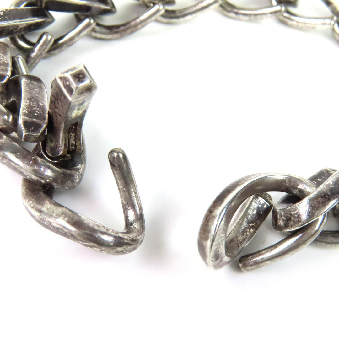 Excellent TIFFANY&Co. Forged Large Link Bracelet 16-frame smoked finish 925