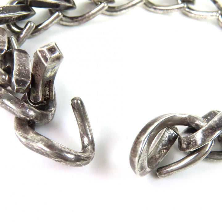 Excellent TIFFANY&Co. Forged Large Link Bracelet 16-frame smoked finish 925