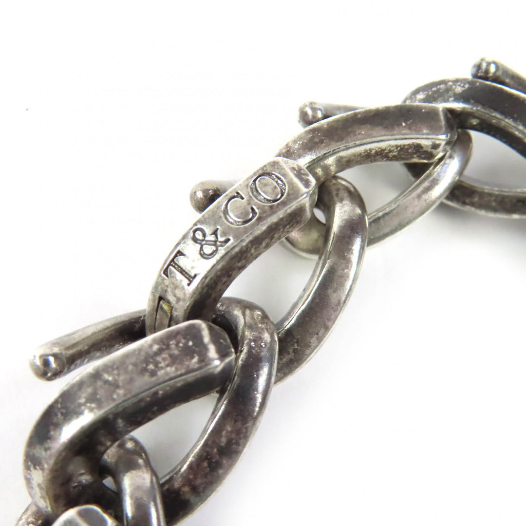 Excellent TIFFANY&Co. Forged Large Link Bracelet 16-frame smoked finish 925