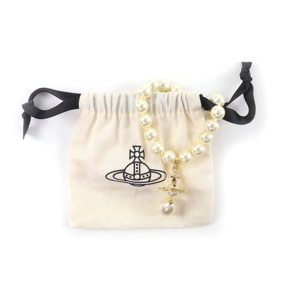 Great Vivienne Westwood Necklace ONE ROW PEARL DROP CHOKER Orb Women