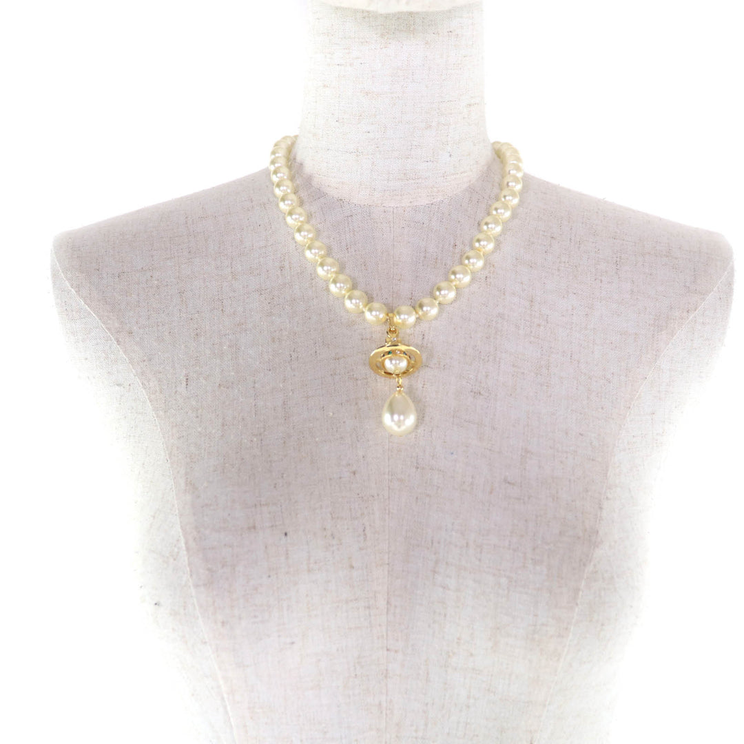 Great Vivienne Westwood Necklace ONE ROW PEARL DROP CHOKER Orb Women