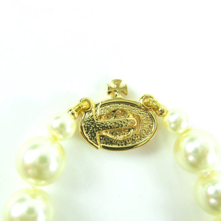 Great Vivienne Westwood Necklace ONE ROW PEARL DROP CHOKER Orb Women
