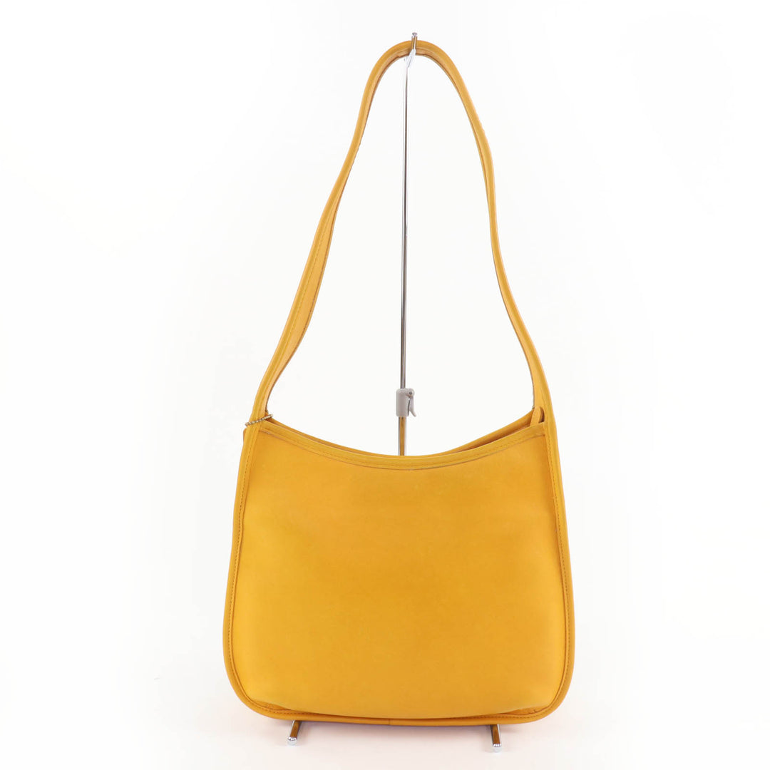 Excellent COACH Rare Color Old Coach Glove Leather One-Shoulder Bag yellow 9047
