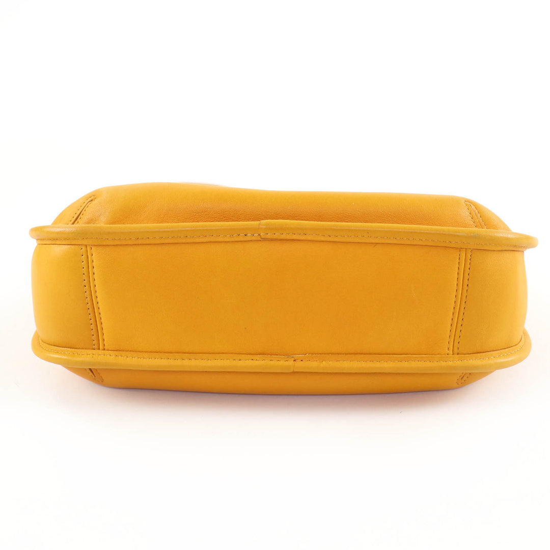 Excellent COACH Rare Color Old Coach Glove Leather One-Shoulder Bag yellow 9047