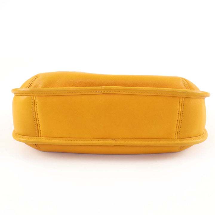 Excellent COACH Rare Color Old Coach Glove Leather One-Shoulder Bag yellow 9047