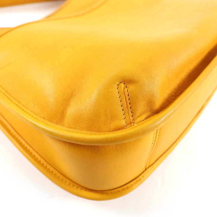 Excellent COACH Rare Color Old Coach Glove Leather One-Shoulder Bag yellow 9047