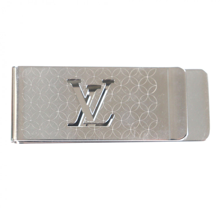 Very Good LOUIS VUITTON Money clip Bill Clip Champs Elysées Silver mens M65041