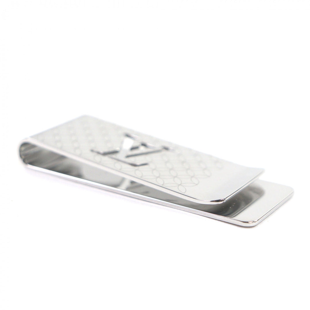 Very Good LOUIS VUITTON Money clip Bill Clip Champs Elysées Silver mens M65041