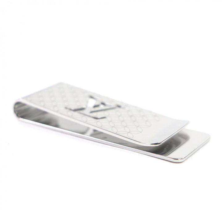 Very Good LOUIS VUITTON Money clip Bill Clip Champs Elysées Silver mens M65041