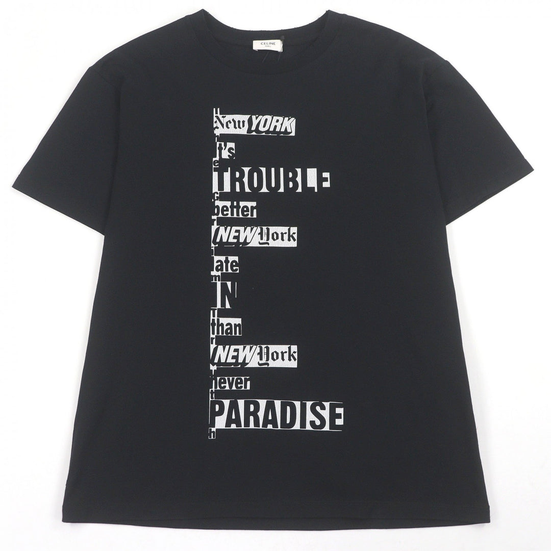 Pristine CELINE Short sleeve T-shirt Dash Snow Distressed Short Sleeve