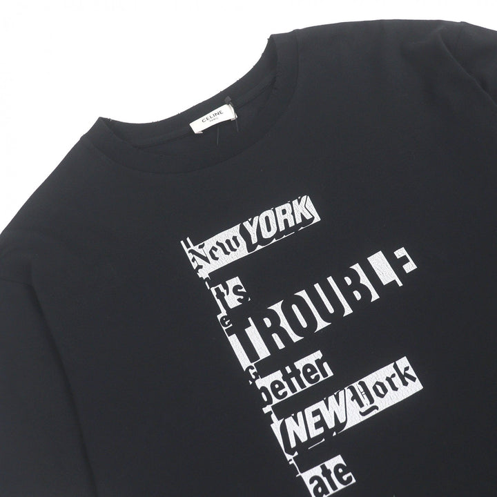 Pristine CELINE Short sleeve T-shirt Dash Snow Distressed Short Sleeve