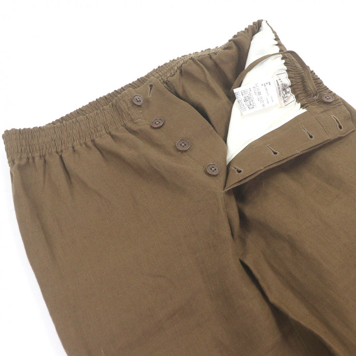 Excellent HERMES Pants Plain easy pants, relaxed fit Brown linen mens 38