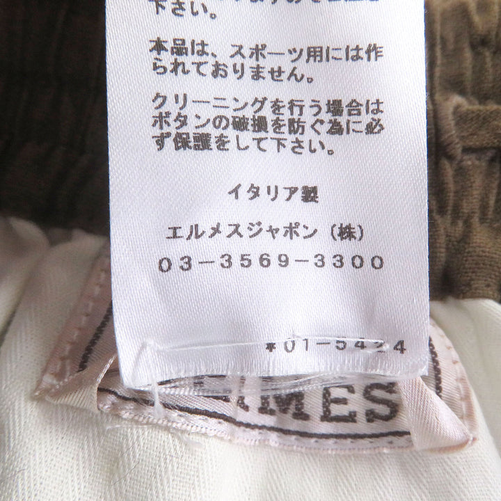 Excellent HERMES Pants Plain easy pants, relaxed fit Brown linen mens 38