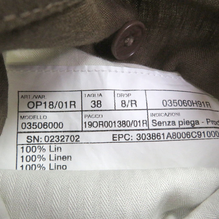 Excellent HERMES Pants Plain easy pants, relaxed fit Brown linen mens 38