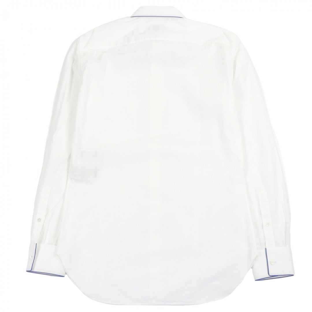 Great FENDI Long sleeve shirt logo embroidery white cotton mens 38 FS0612