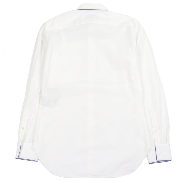 Great FENDI Long sleeve shirt logo embroidery white cotton mens 38 FS0612