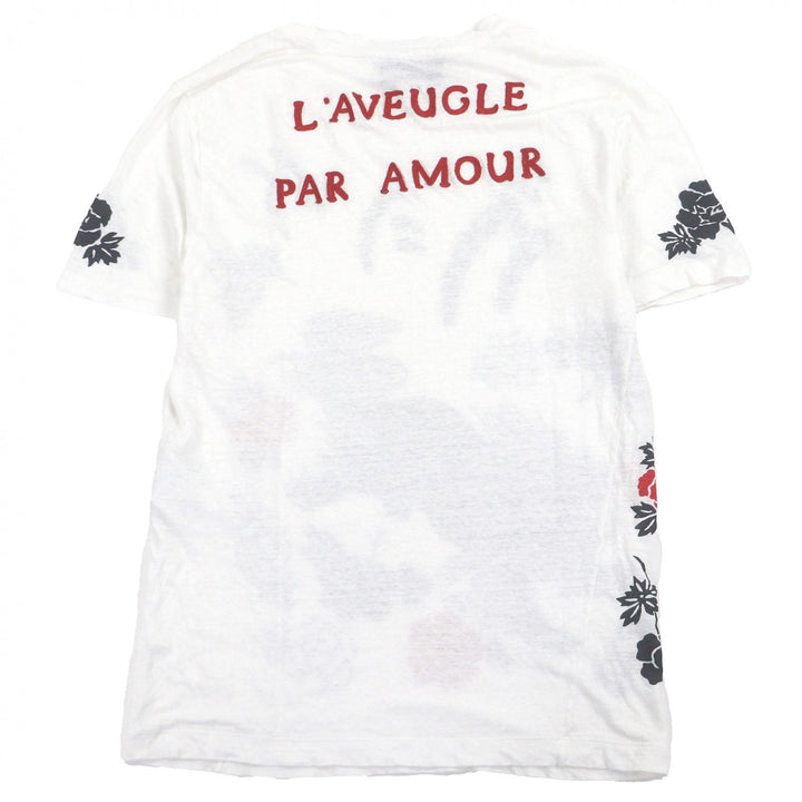 Great GUCCI Short sleeve T-shirt Shisa Japanese pattern distressed finish white