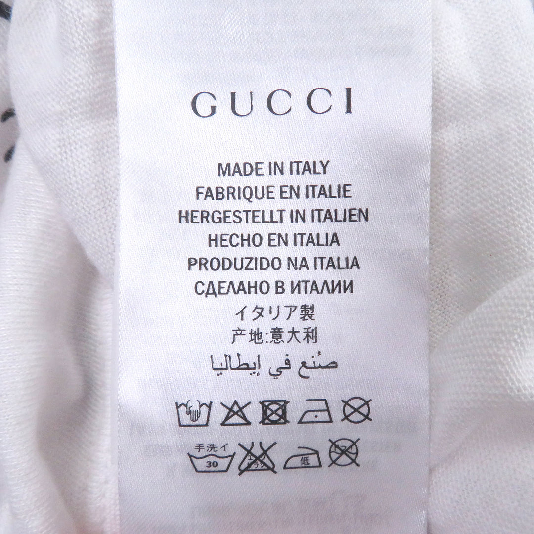 Great GUCCI Short sleeve T-shirt Shisa Japanese pattern distressed finish white