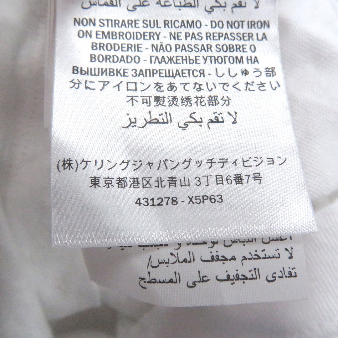 Great GUCCI Short sleeve T-shirt Shisa Japanese pattern distressed finish white
