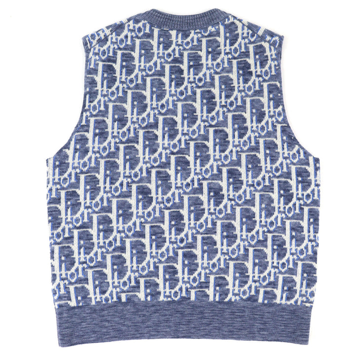 Excellent DIOR Best Oblique knit Blue wool mens L 393M662AT662