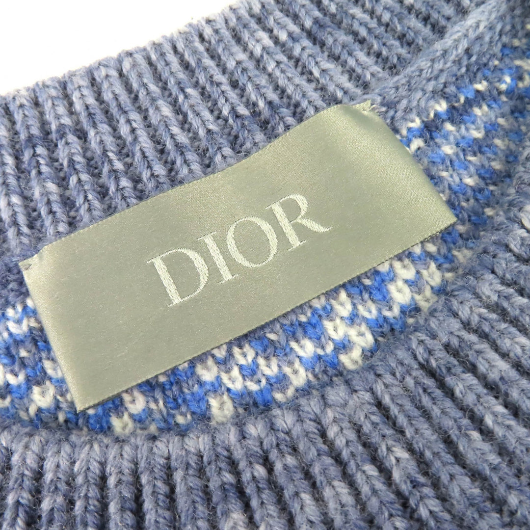 Excellent DIOR Best Oblique knit Blue wool mens L 393M662AT662