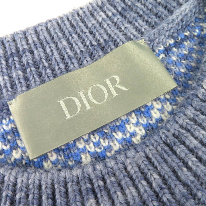 Excellent DIOR Best Oblique knit Blue wool mens L 393M662AT662