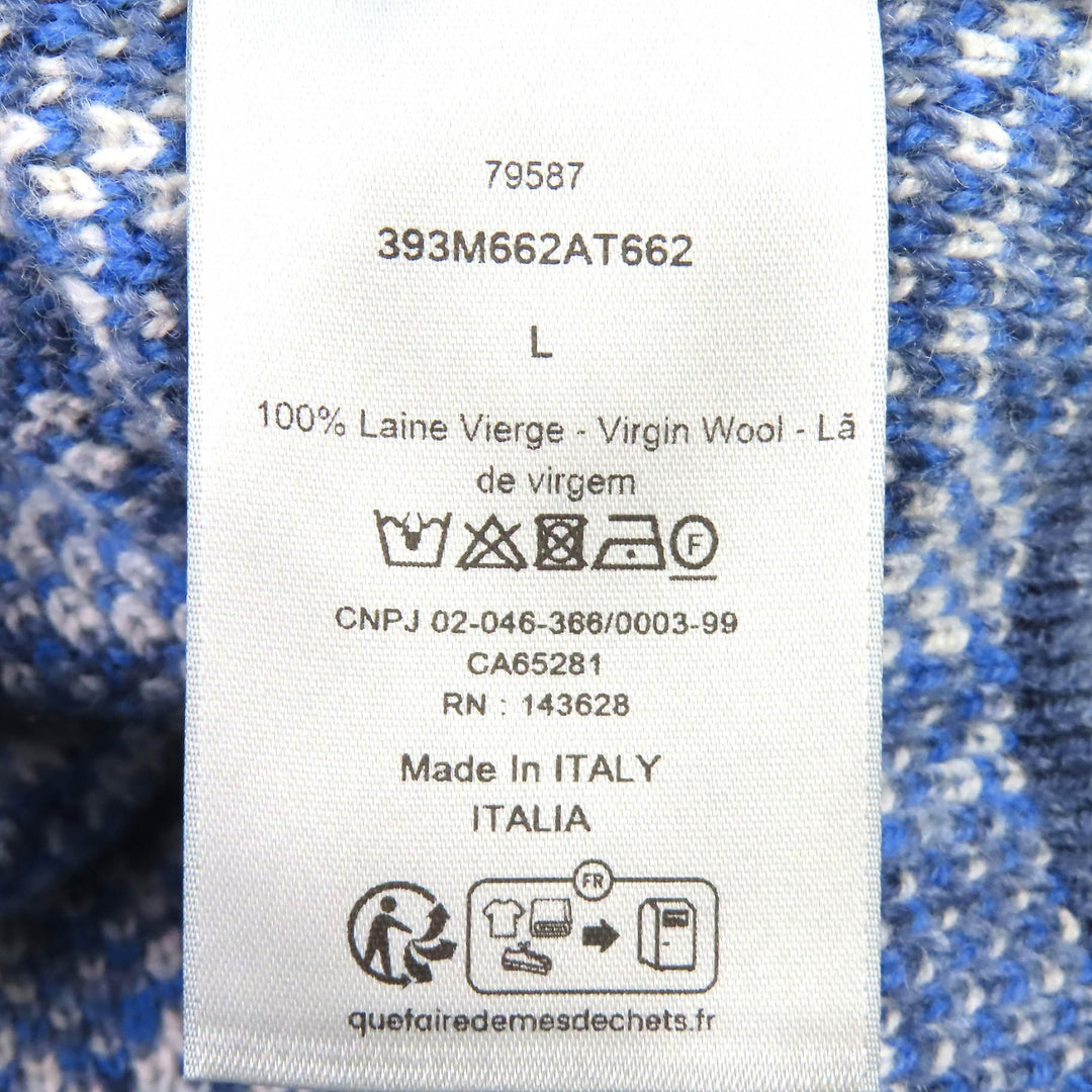 Excellent DIOR Best Oblique knit Blue wool mens L 393M662AT662