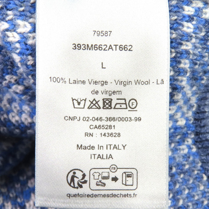 Excellent DIOR Best Oblique knit Blue wool mens L 393M662AT662