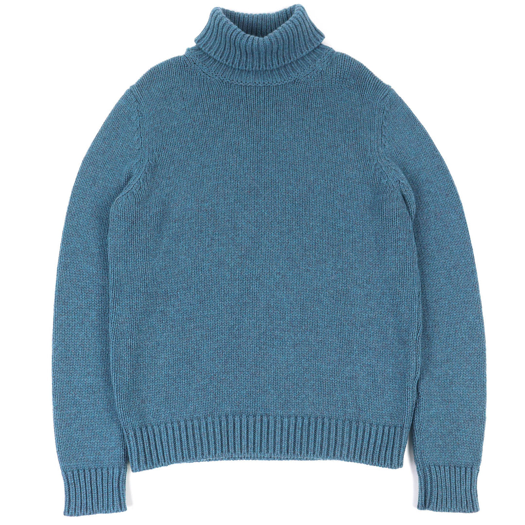Excellent BERLUTI Turtleneck knit sweater blue cashmere M R25KTL43YWCV